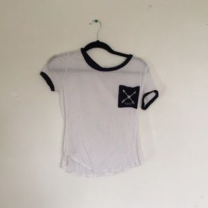 White Tee with Back pocket